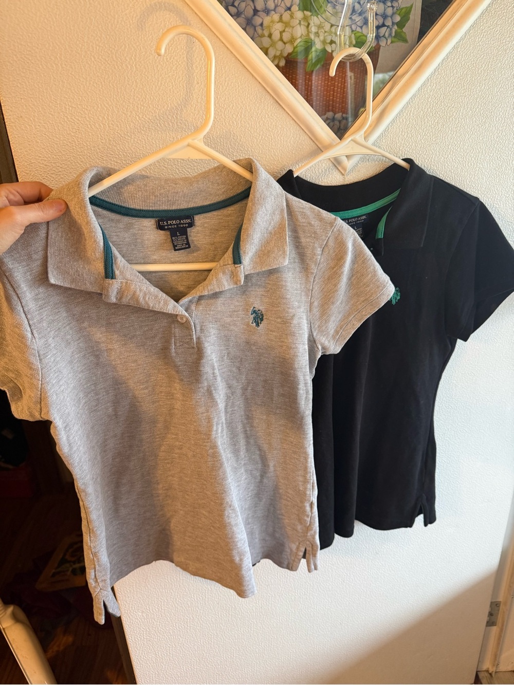 ✨ BUNDLE ✨ U.S. Polo Assn. Short Sleeve Polo Shirts - Gray & Black - Size L